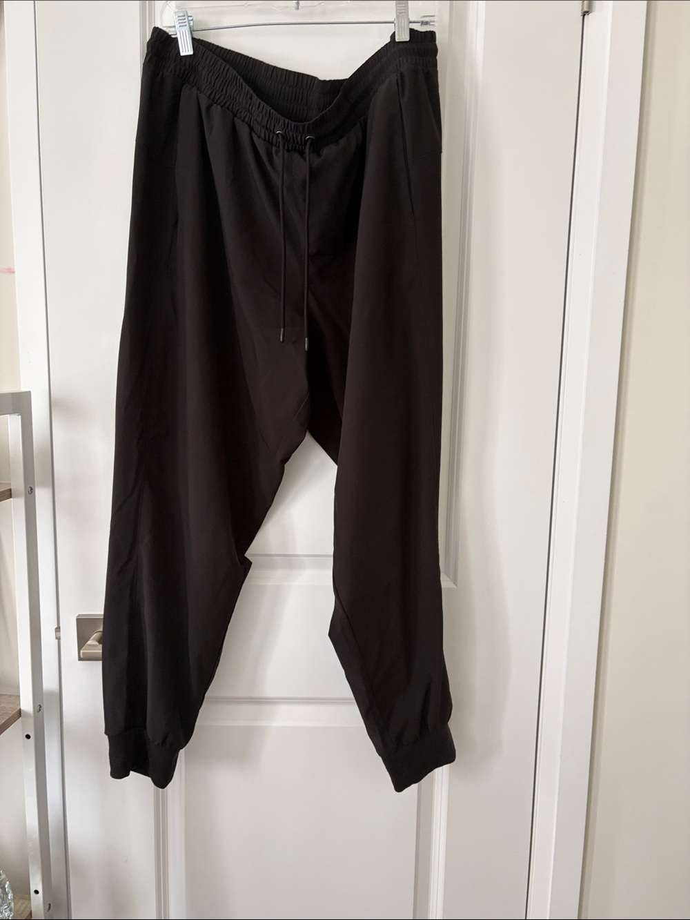 Athletic Works Black Men's Jogger Sweatpants with Drawstring